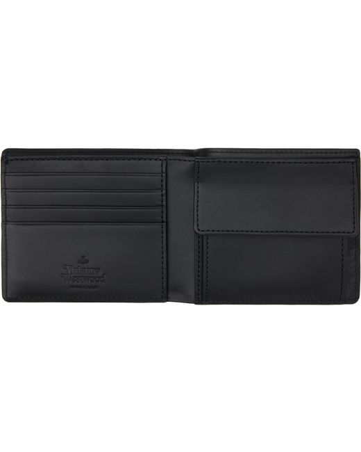 Vivienne Westwood Black Leather Bi-Fold Wallet for men