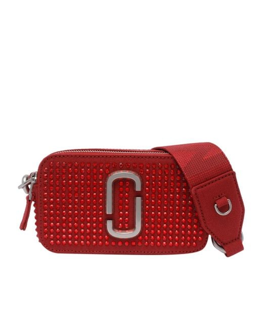 Marc Jacobs Red The Snapshot Embellished Shoulder Bag