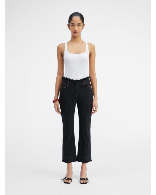 Jacquemus Black Frayed Cropped Jeans