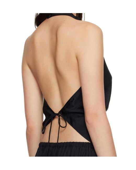 St. Agni Black Halter Top
