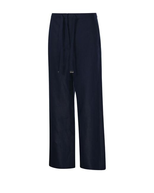 Max Mara Blue 'S Amedea Wide Leg Pants