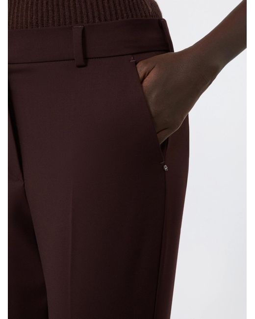 Sportmax Brown Pressed-Crease Flared Trousers