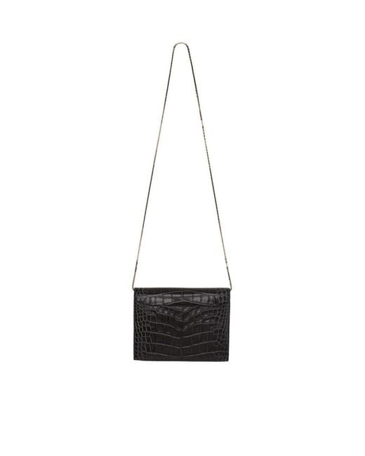 Boyy White Buckle Detailed Embossed Crossbody Bag