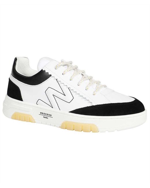 Weekend by Maxmara White Logo Low-Top Sneakers