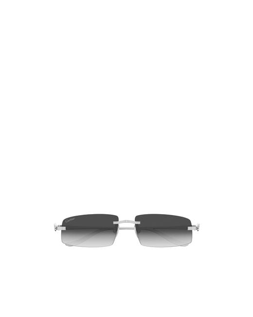 Cartier White Eyewear Rectangle-Frame Sunglasses for men