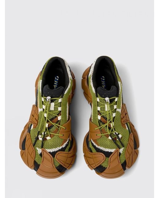 CAMPERLAB Brown Tormenta Knitted Panelled Sneakers for men