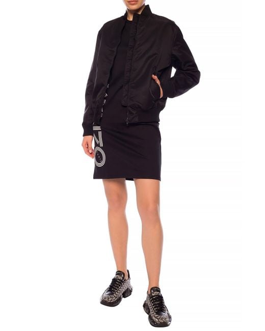 KENZO Black Logo Printed Dress