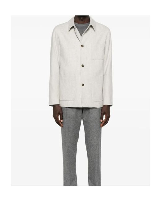 Lardini White Patch-Pockets Jacket for men
