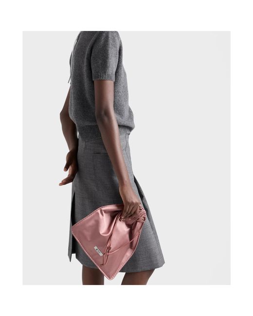 Prada Gray Rush Stitch Pleated Skirt