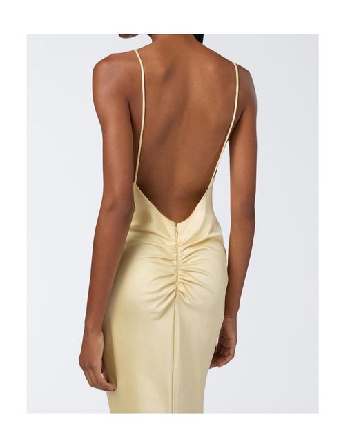 ANDAMANE White Ninfea Satin Slip Maxi Dress