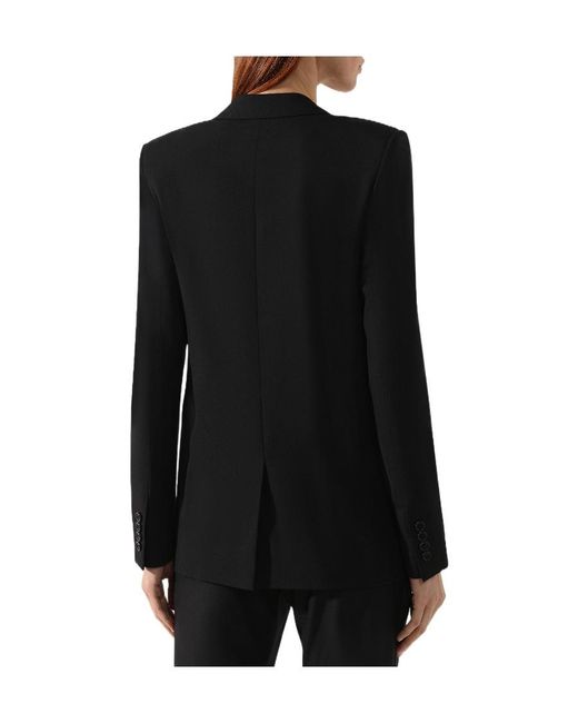 Saint Laurent Black Single-Breasted Long-Sleeved Blazer