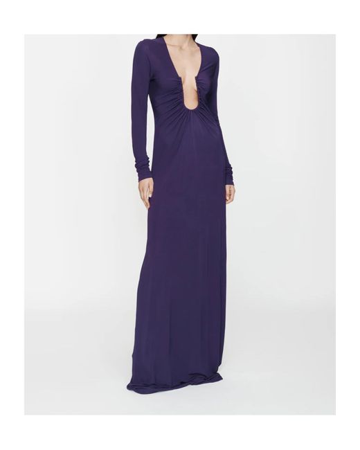 Christopher Esber Purple Arced Palm Long Sleeve Dress