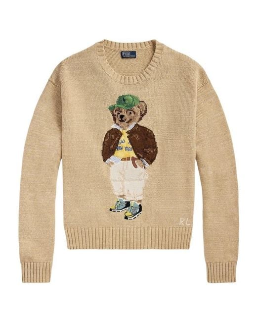 Polo Ralph Lauren White Polo Bear Intarsia-Knit Crewneck Jumper