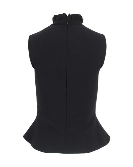 McQueen Black Lace-Panelled Sleeveless Top