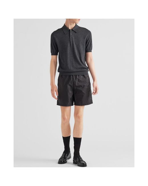 Prada Black Re-Nylon Swim Trunks for men