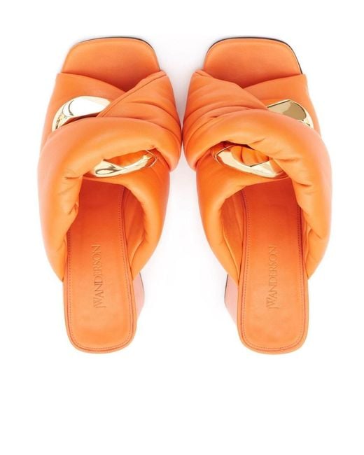 J.W. Anderson Orange Logo High-Heeled Sandals