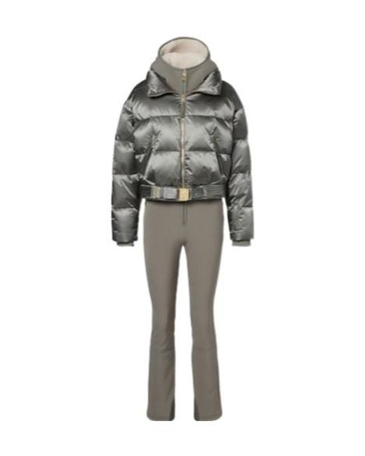 Bogner Gray Down Ski Suit And Jacket Set
