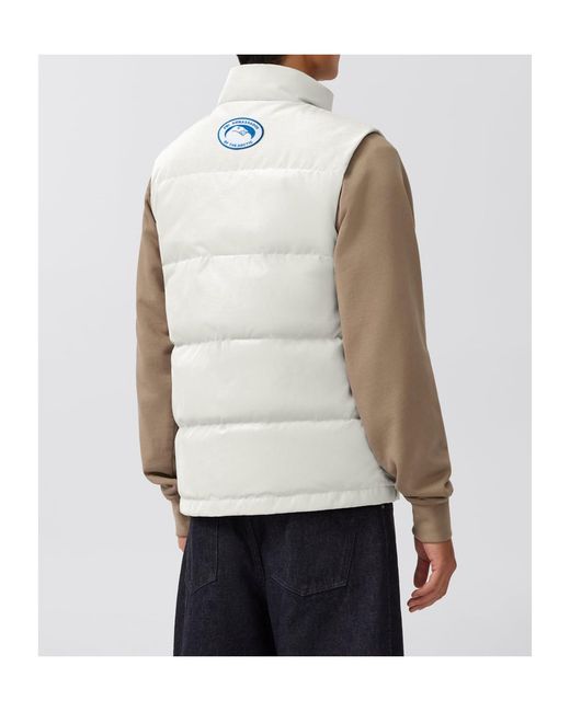 Canada Goose White Quilted Logo-Patch Gilet for men