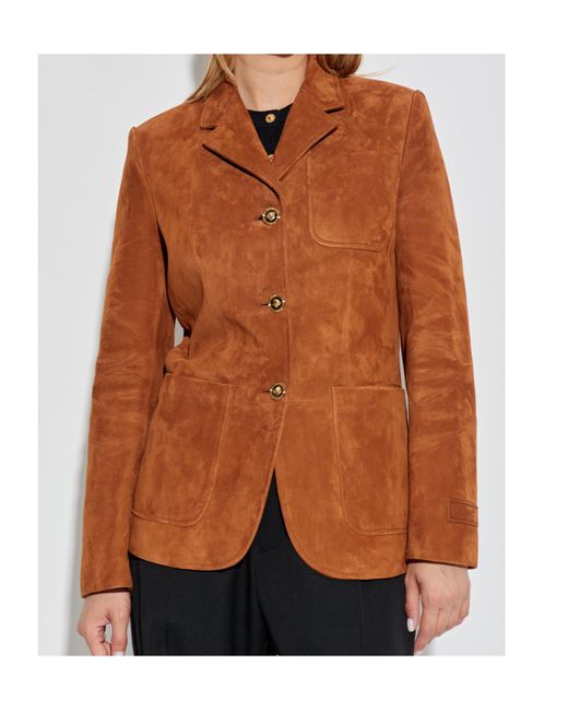 Versace Brown Single-Breasted Tailored Blazer
