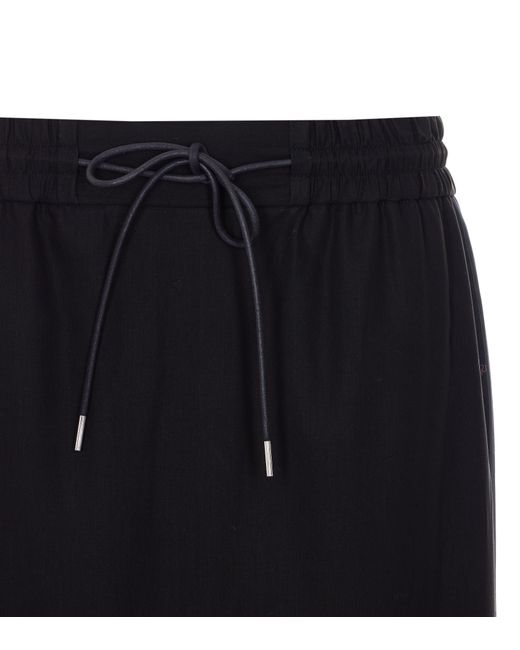 Sacai Blue Pleated Midi Skirt