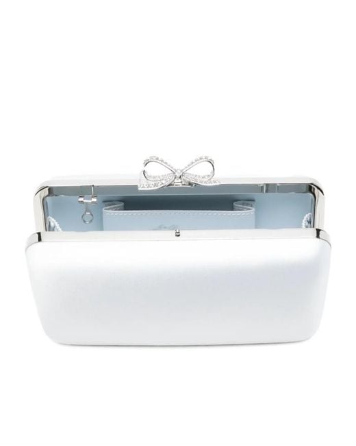 Self-Portrait White Bow-Detail Mini Clutch Bag