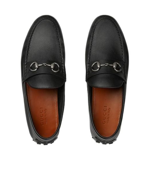 Gucci Black Horsebit Slip-On Drivers for men