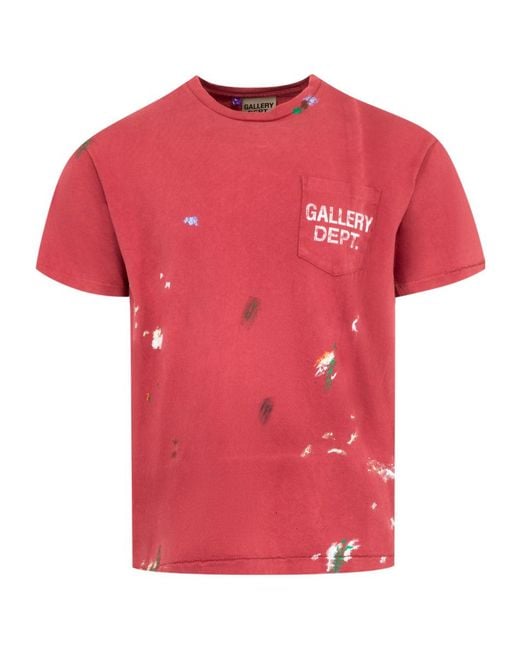 GALLERY DEPT. Red Vintage Logo Painted T-Shirt for men