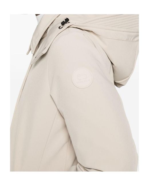 Woolrich White Hooded Padded Parka