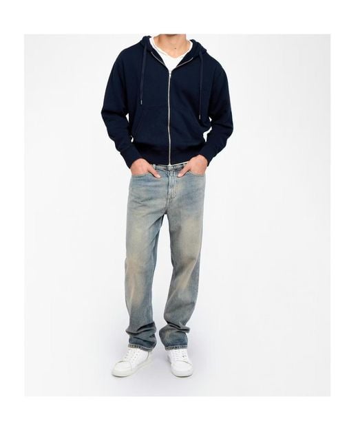 Zadig & Voltaire Blue Sacha Zip-Up Hoodie for men