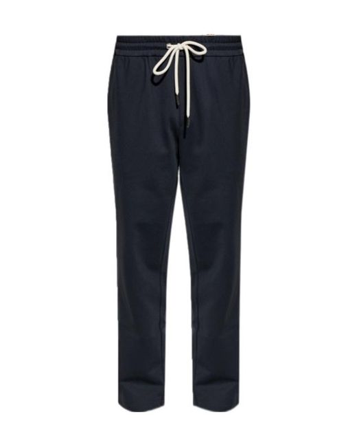 Moncler Blue Loose Fit Drawstring Trousers for men