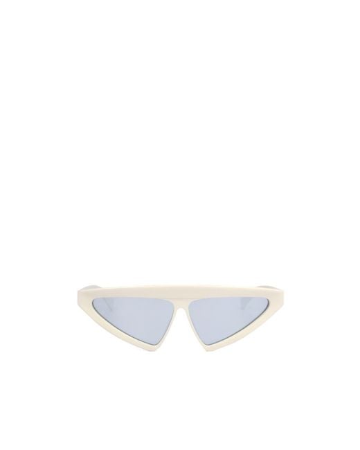 Stella McCartney White Geometric Frame Sunglasses