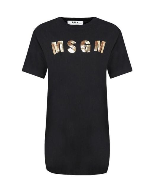 MSGM Black Logo Dress