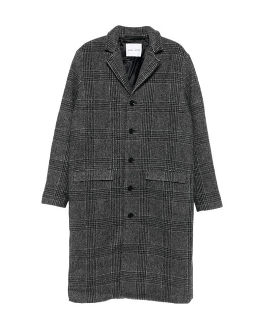 Samsøe & Samsøe Gray Check Single-Breasted Coat for men