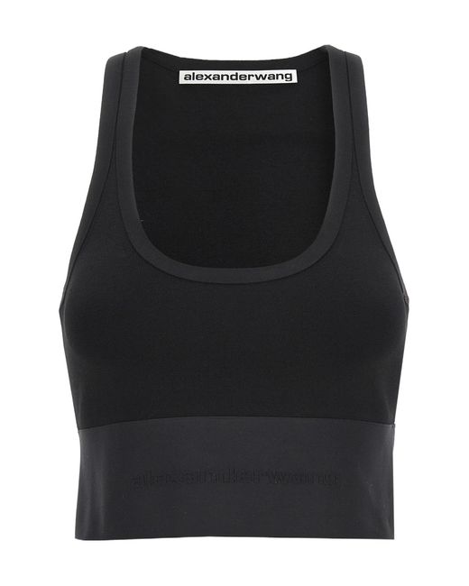 Alexander Wang Black Scoop Neck Bra' Top