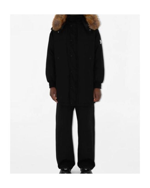 Burberry Black Ekd Motif Hooded Parka for men