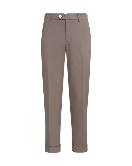 Brunello Cucinelli Gray Casual Pants With Belt Loops for men