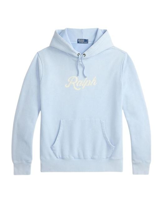 Ralph Lauren Blue Polo Logo Hooded Sweater for men