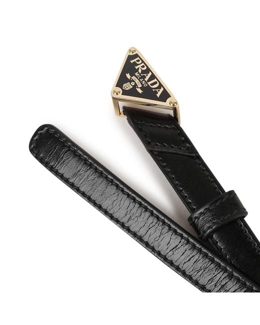 Prada White Logo Plaque Belt