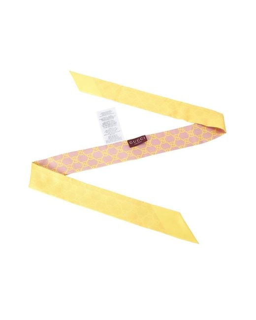 Gucci Metallic Gg Twill Ribbon Scarf