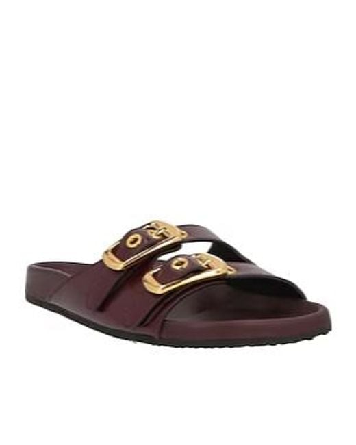 Chloé Brown Minimal Round-Toe Sandals