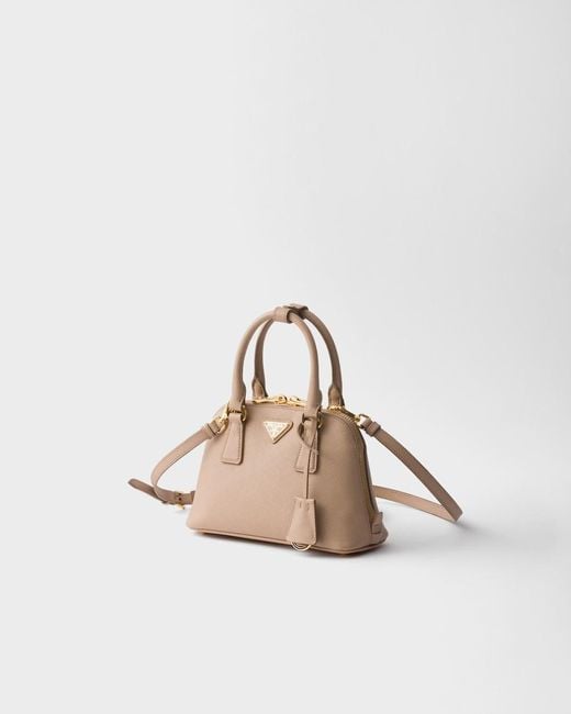 Prada Natural Zip-Up Top Handle Bag
