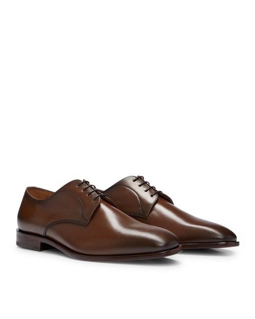 Boss Brown Solid Formal Shoes for men