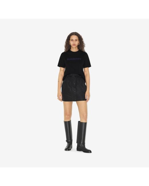 Burberry Black Logo-Print Cotton T-Shirt