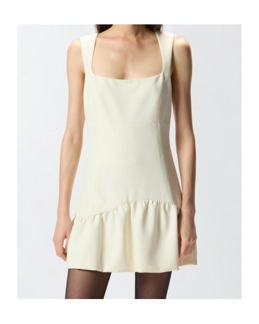 Pinko White Short Flared Sleeveless Dress