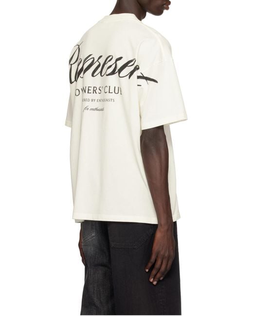 Represent White Owners Club Script Logo T-Shirt for men