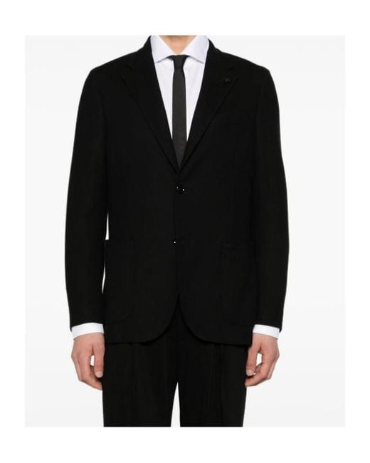 Lardini Black Logo-Pin Blazer for men