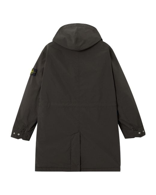 Stone Island Black Long Hooded Parka for men