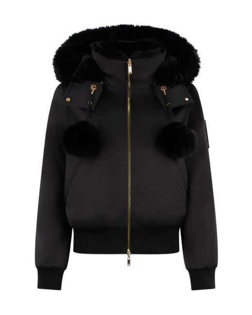 Moose Knuckles Black Series Original Satin Debbie Bomber Jacket