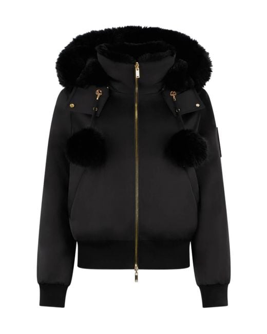 Moose Knuckles Black Series Original Satin Debbie Bomber Jacket