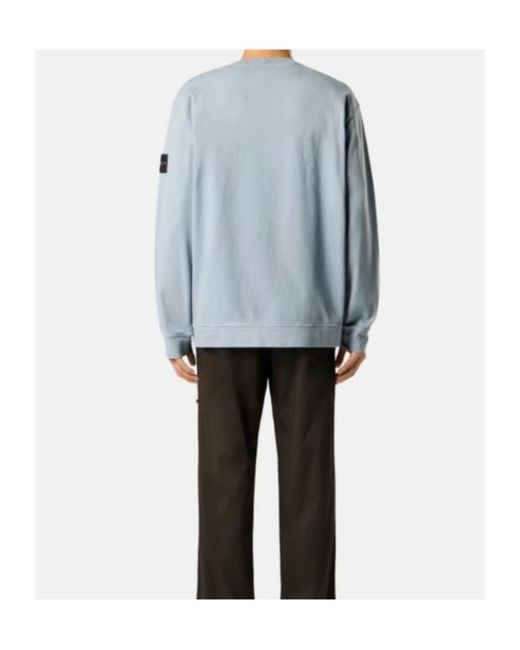 Stone Island Blue Regular Fit Crewneck Sweatshirt for men